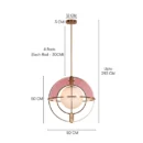 Twirl The Twilly (Gold, Pink) Tinted Glass Pendant Light