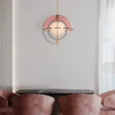 Twirl The Twilly (Gold, Pink) Tinted Glass Pendant Light