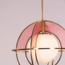 Twirl The Twilly (Gold, Pink) Tinted Glass Pendant Light