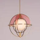 Twirl The Twilly (Gold, Pink) Tinted Glass Pendant Light