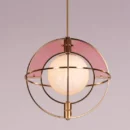 Twirl The Twilly (Gold, Pink) Tinted Glass Pendant Light