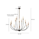 The Ember Ritual (Black, Gold) Metal Chandelier