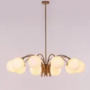 Golden Silhouette (Gold, White) Frosted Glass Chandelier