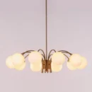 Golden Silhouette (Gold, White) Frosted Glass Chandelier