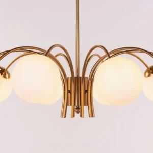 Golden Silhouette (Gold, White) Frosted Glass Chandelier