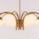 Golden Silhouette (Gold, White) Frosted Glass Chandelier