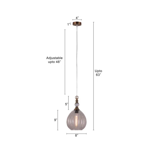 Love Club (Gold) Glass Pendant Light - Image 6