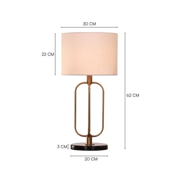 Golden Chronicle (Gold, Off-White) Marble Table Lamp - Image 4