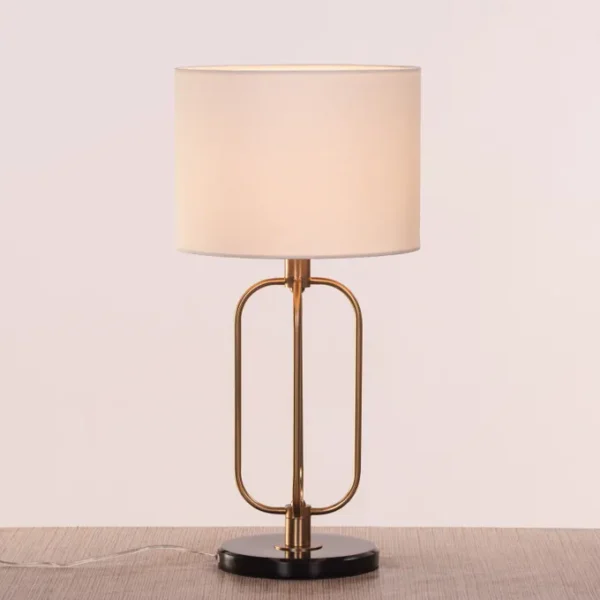 Golden Chronicle (Gold, Off-White) Marble Table Lamp - Image 9