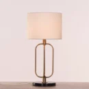 Golden Chronicle (Gold, Off-White) Marble Table Lamp