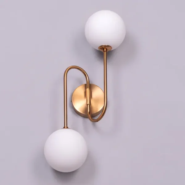 Many Moons Away (Gold) Frosted Glass Wall Light - Image 2